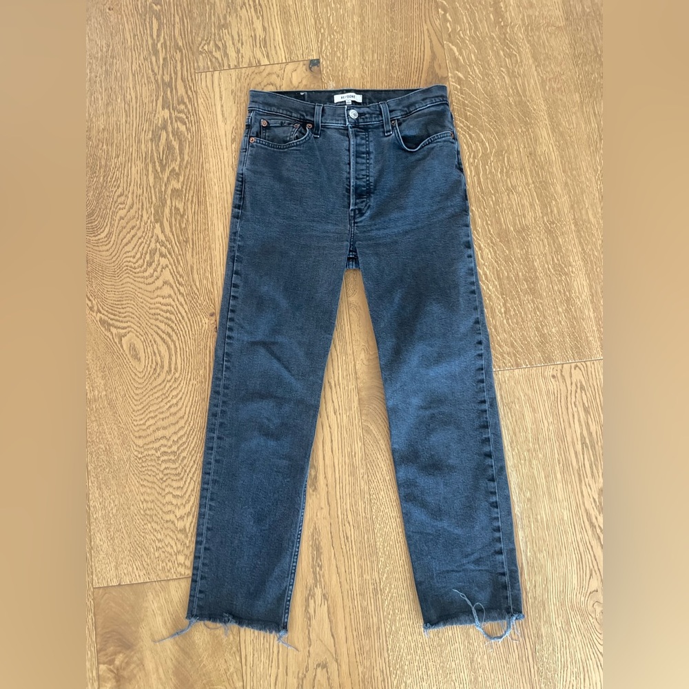 RE/DONE black straight leg jeans